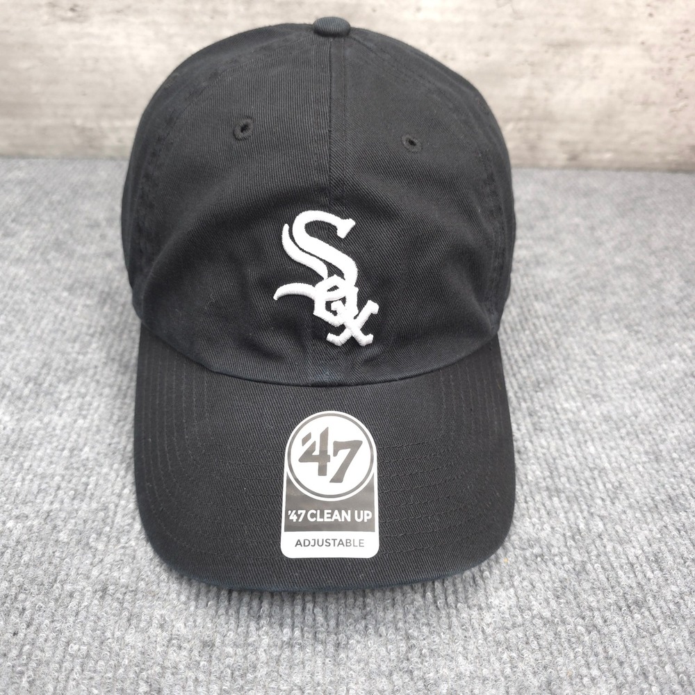 Chicago White Sox Hat Clean Up Cap Mens Strap Back Black MLB Baseball Gorpcore